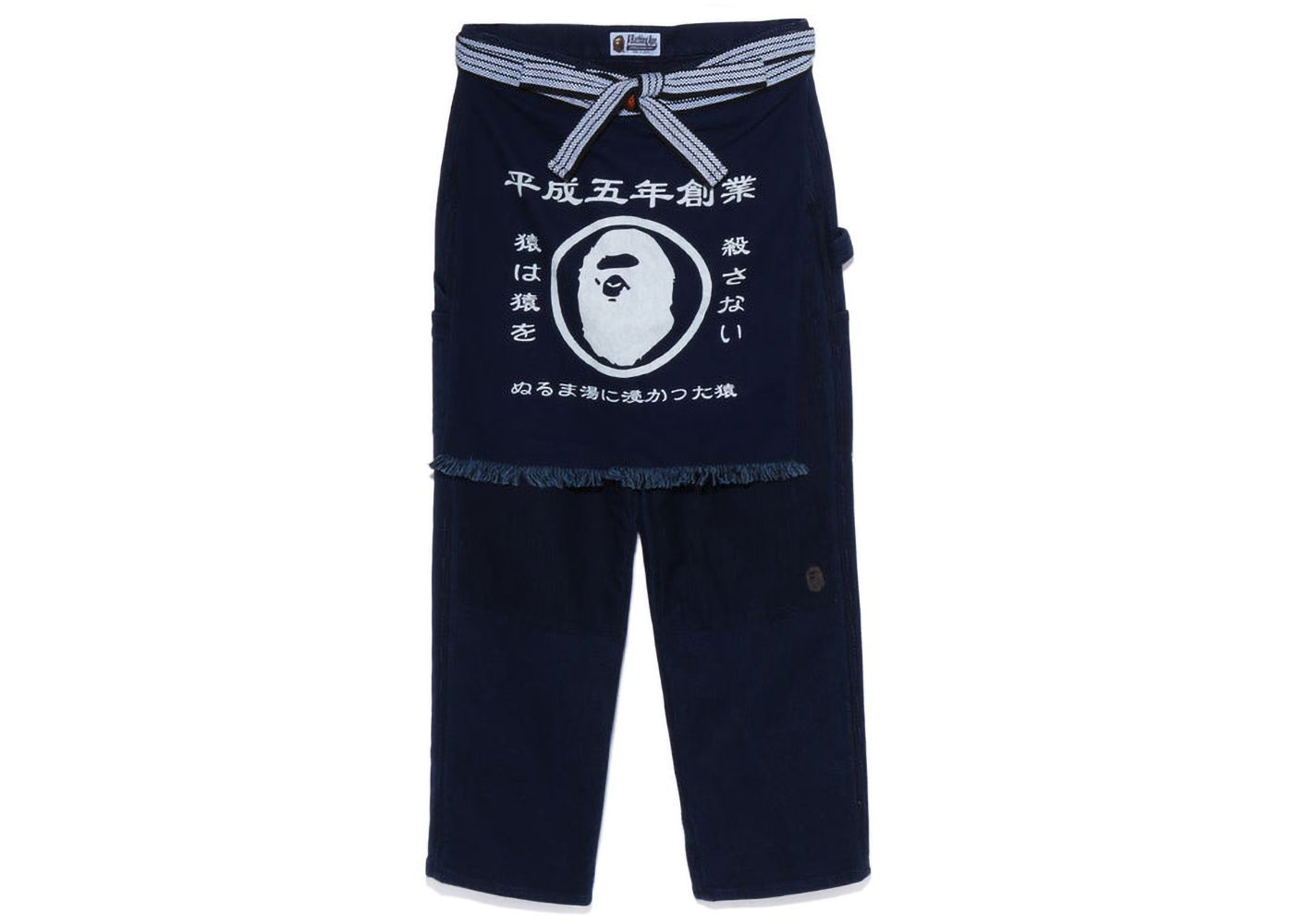 Jeans BAPE Sashiko Painter Apron Pants Mörkblå | 1I80-152-019, 0