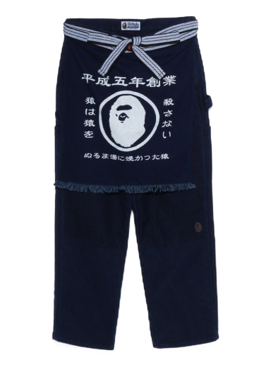Jeans BAPE Sashiko Painter Apron Pants Mörkblå | 1I80-152-019