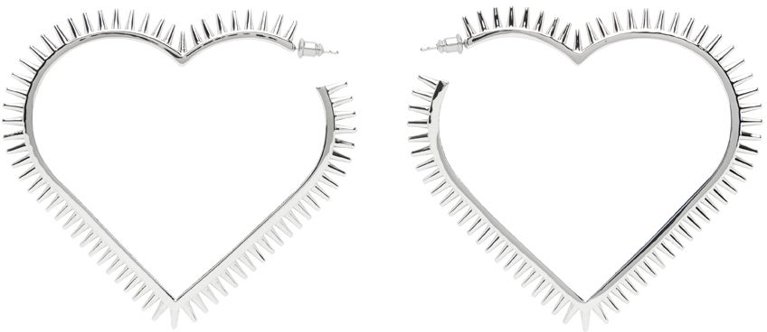 Örhängen We11done We11done Large Spike Heart Earrings Metallisk | WD-AJ1-23-514-U-SV, 0