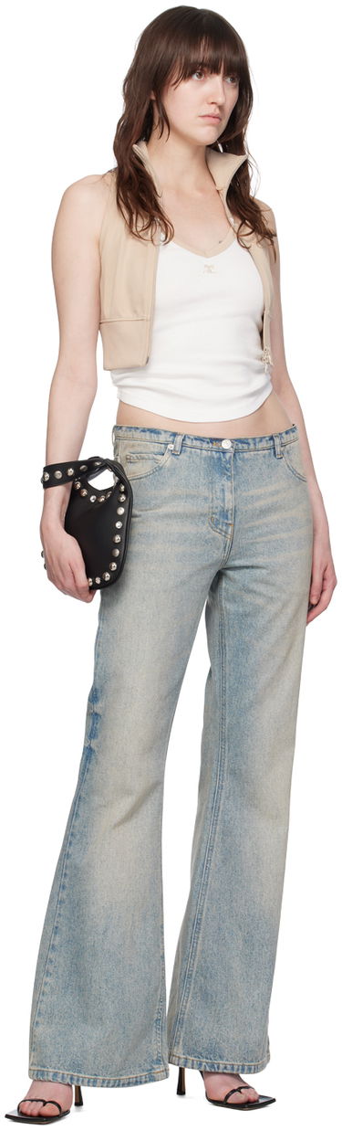 Linne Courrèges Cropped Track Jacket Beige | 124JVE072JS0091, 3