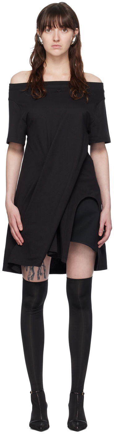 Klä Courrèges Courrèges Boatneck Minidress Svart | 224JRO420JS0107