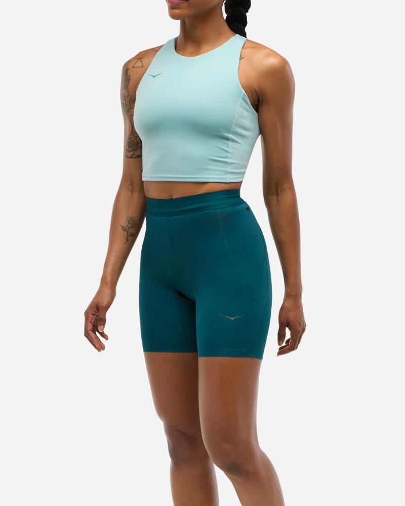 Linne Hoka One One Novafly 6'' Knit Shorts Grön | 1151088-BLTW