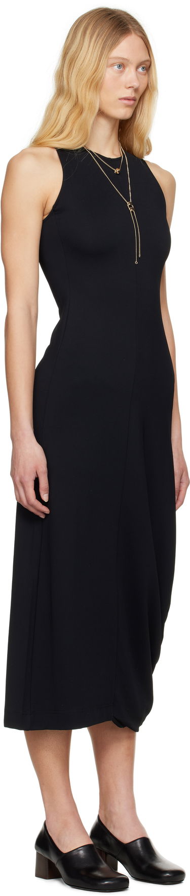 Klä LEMAIRE Lemaire Twisted Hem Midi Dress Svart | DR1106 LJ1034, 1