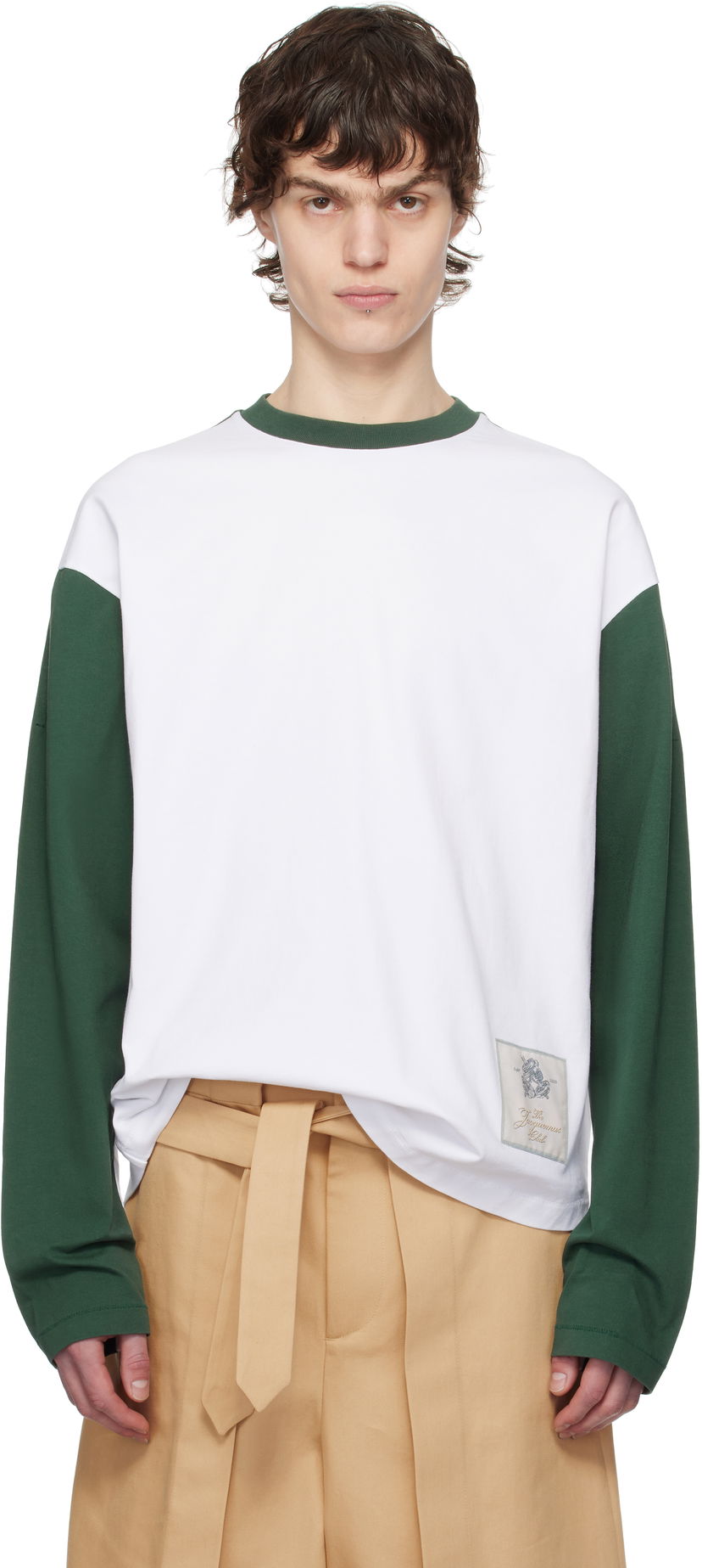 T-shirt Jacquemus Jacquemus La Croisière Baseball Long-Sleeve T-Shirt Vit | 25E255JS299-2003