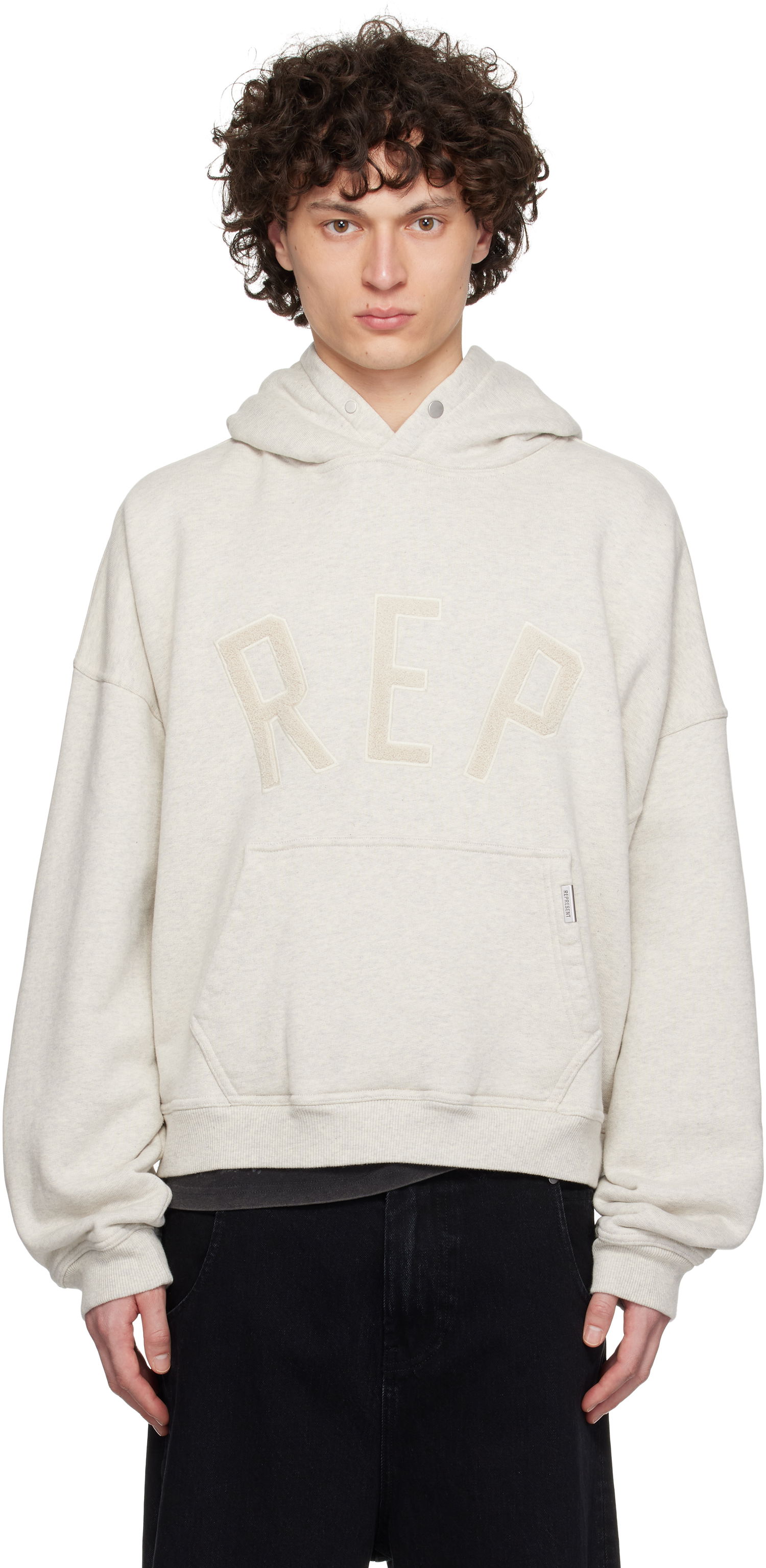 Sweatshirt Represent Clo Represent 'Rep' Appliqué Hoodie Grå | MLM41211, 0