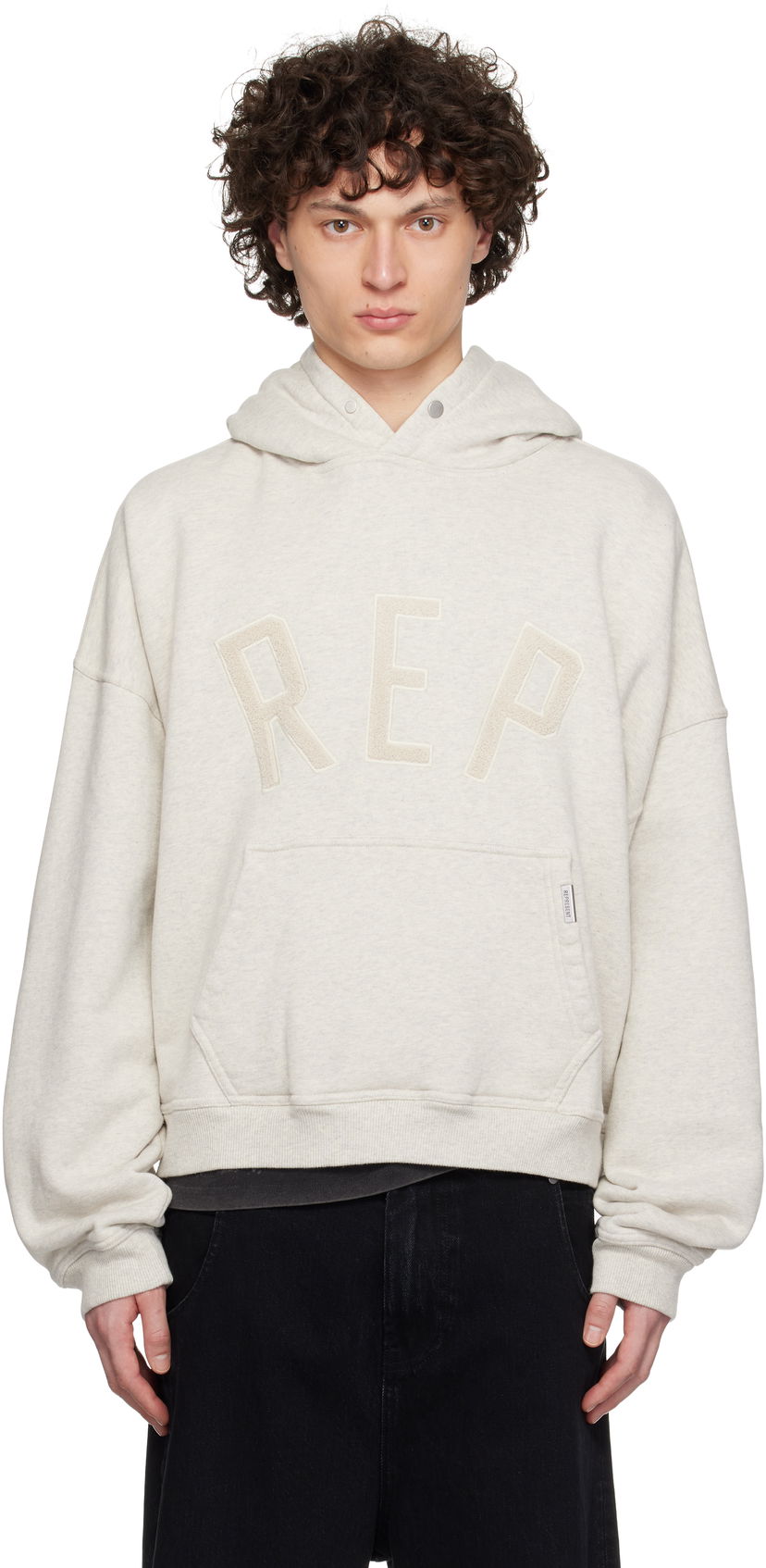 Sweatshirt Represent Clo Represent 'Rep' Appliqué Hoodie Grå | MLM41211