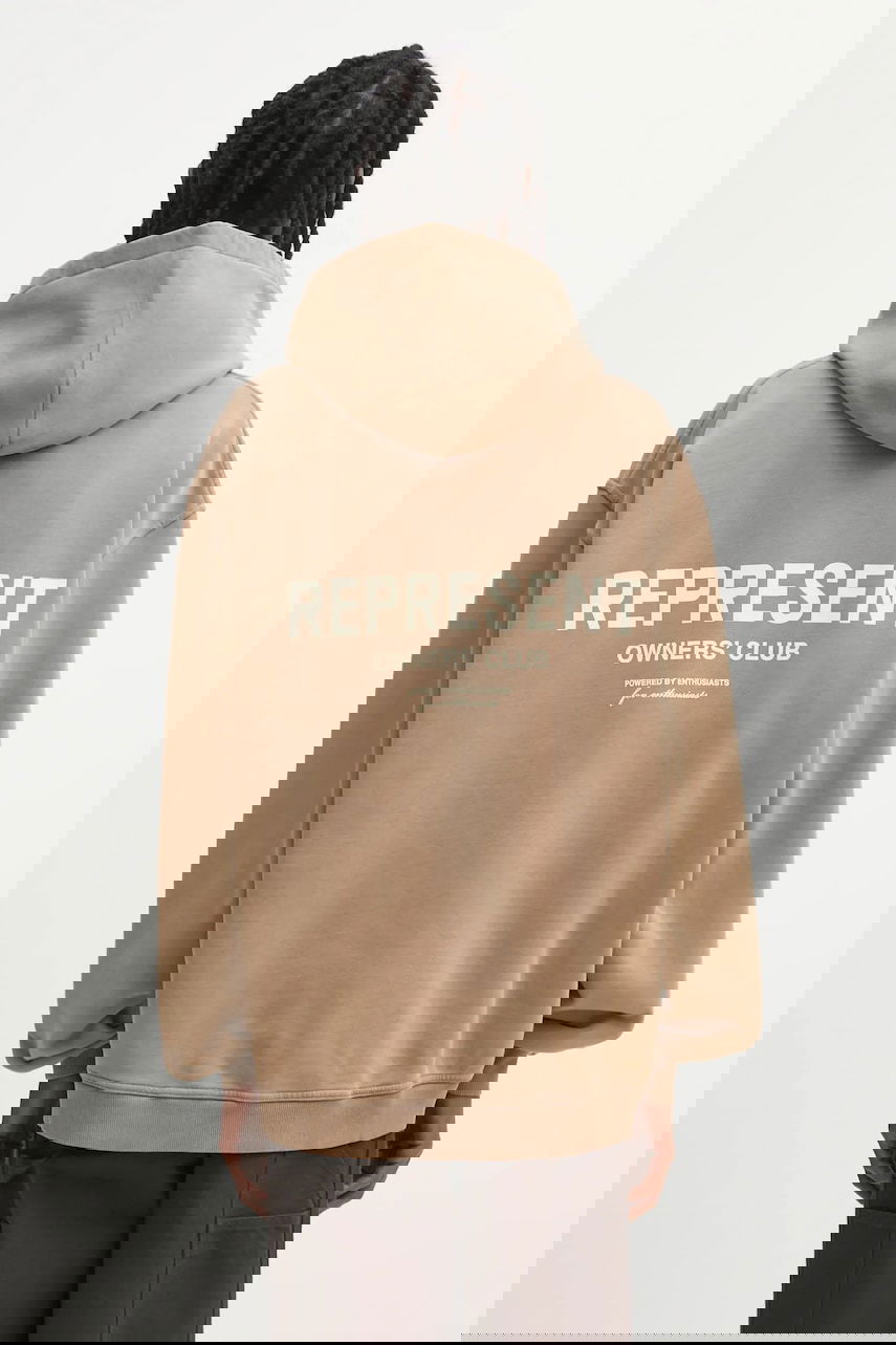 Sweatshirt Represent Clo Represent Owners' Club Hoodie with Print Beige | OCM41113.16, 0