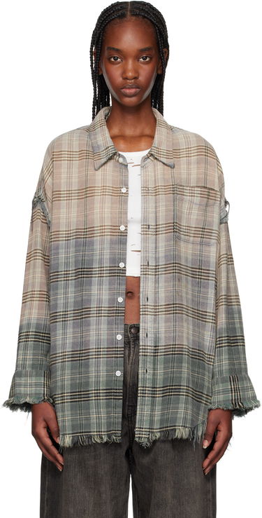 Skjorta R13 R13 Shredded Seam Drop Neck Plaid Shirt Flerfärgad | R13WR075-R458B, 0