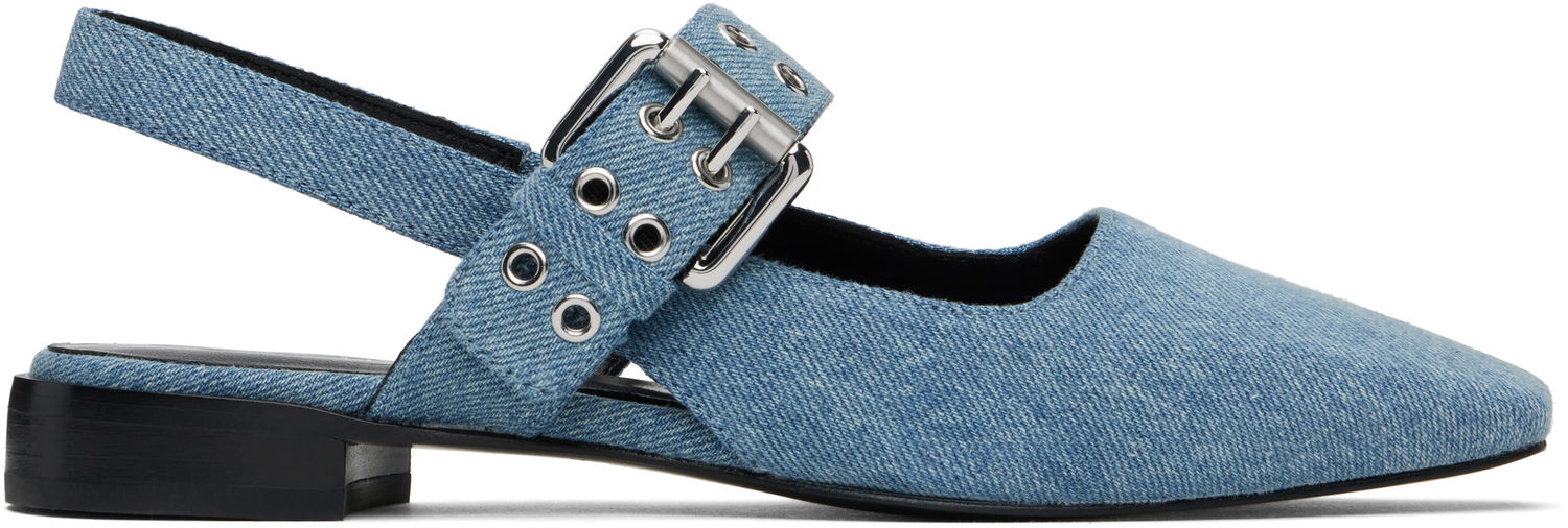 Kläder rag & bone rag & bone Astra Slingback Ballerina Flats Blå | WFF24SF002UB2, 0