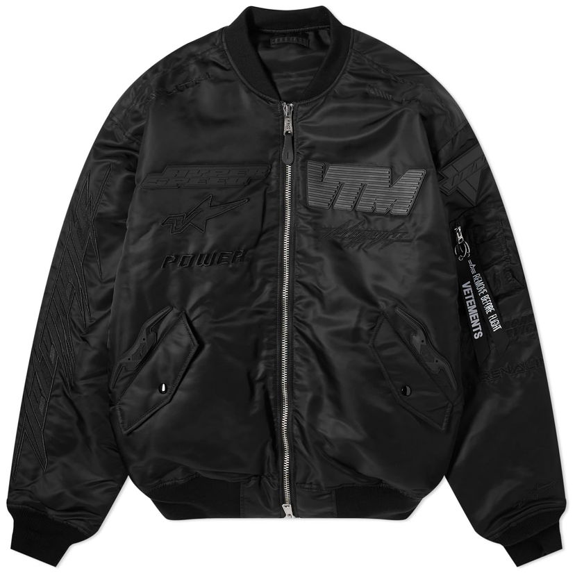 Bomberjacka VETEMENTS Blackout Racing Bomber Jacket Svart | UE64JA920B