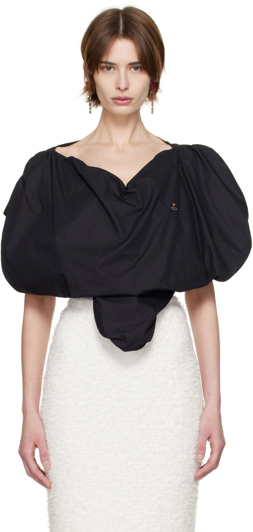 Skjorta Vivienne Westwood Vivienne Westwood Heart Puff Sleeve Blouse Svart | 1505000J-W009Q-