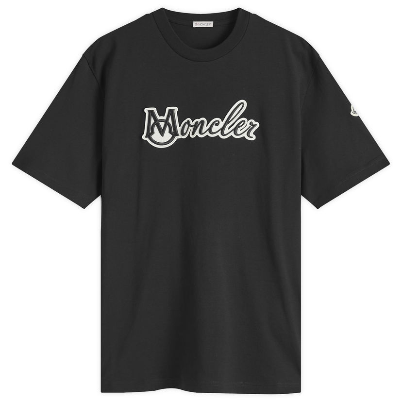 T-shirt Moncler Cotton Jersey T-Shirt with Logo Patch Svart | 8C000-11-89AJS-999