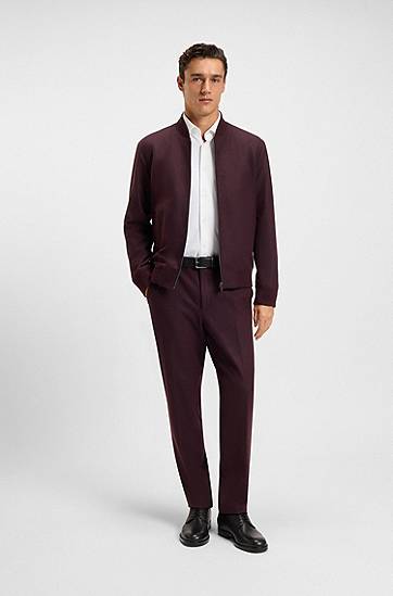 Skjorta BOSS Slim-fit shirt in brushed stretch flannel Vit | 50550068, 1