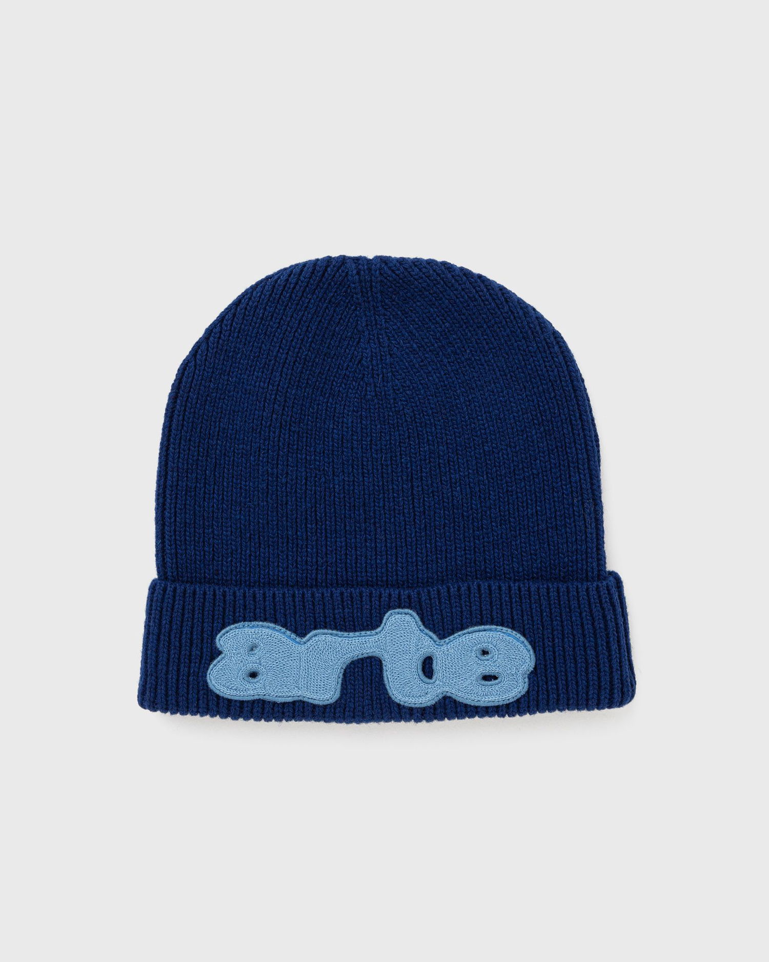 Mössa Arte Antwerp Blue Ribbed Knit Beanie with Front Patch Mörkblå | AW24-169BN-NAVY, 0