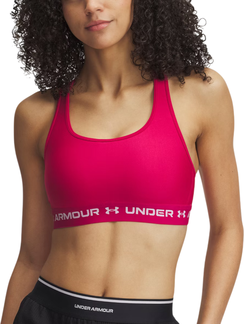 Behå Under Armour Crossback Mid Sports Bra Rosa | 1361034-681