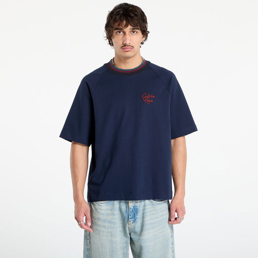 T-shirt CALVIN KLEIN Calvin Klein Jeans Men's Tipped Neck T-Shirt Mörkblå | LV04RD237G CEF