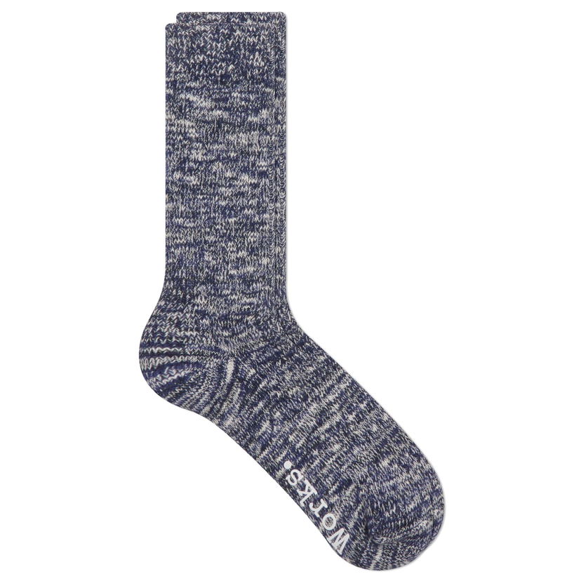 Strumpor Universal Works Slub Socks, Size Medium Blå | 23771-NVY