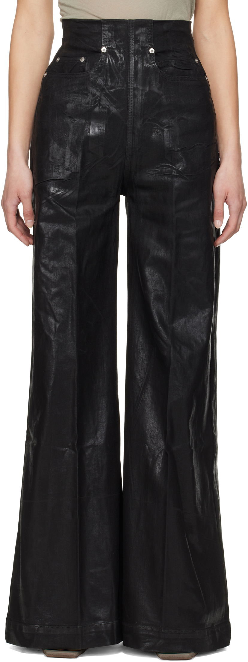 Byxor Rick Owens Rick Owens DRKSHDW Hollywood Dirt Cooper Flare Jeans Svart | DS01E3303 SCF