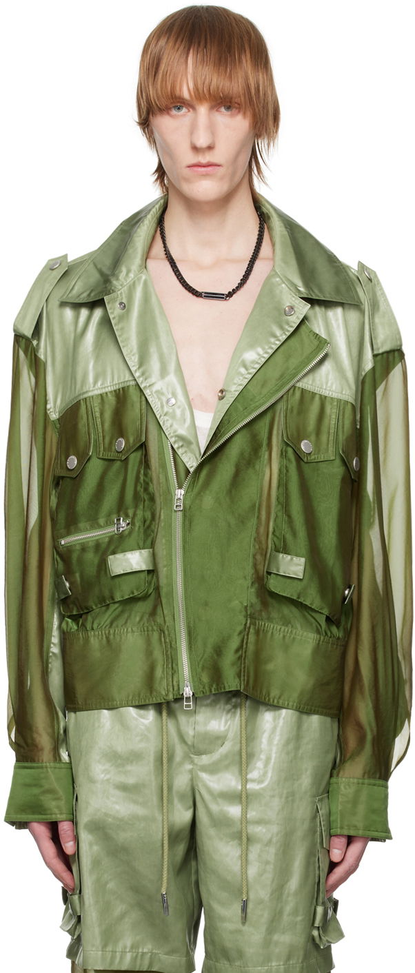 Jacka Feng Chen Wang Feng Chen Wang Paneled Jacket Grön | FMS15JK26