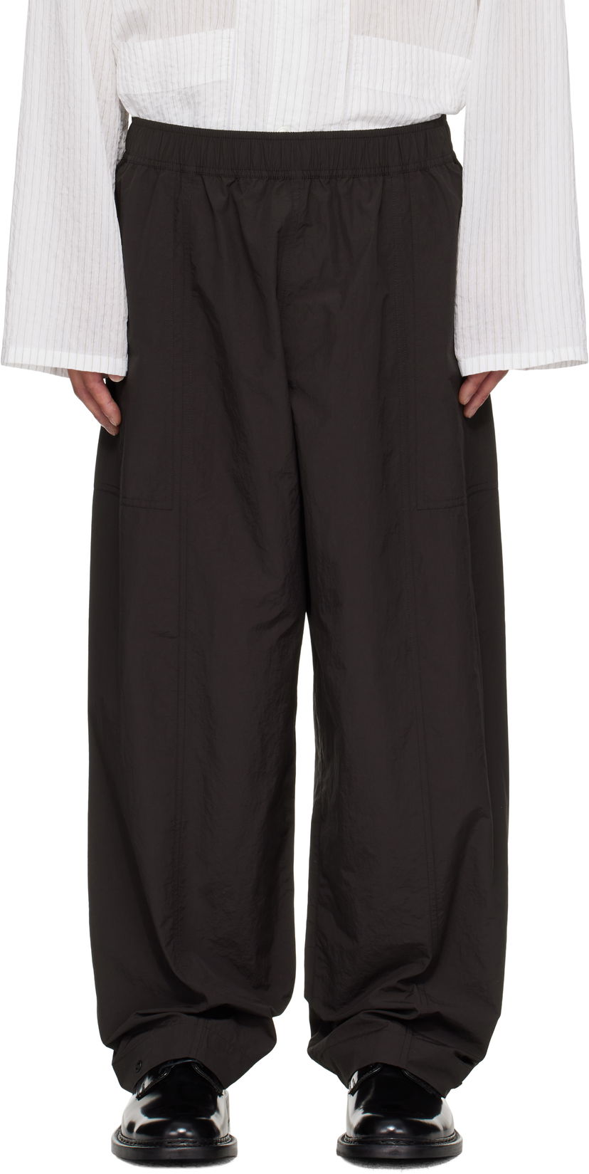 Byxor Studio Nicholson Studio Nicholson Ashi Wide Leg Trousers Svart | ASHI SNM - 1270
