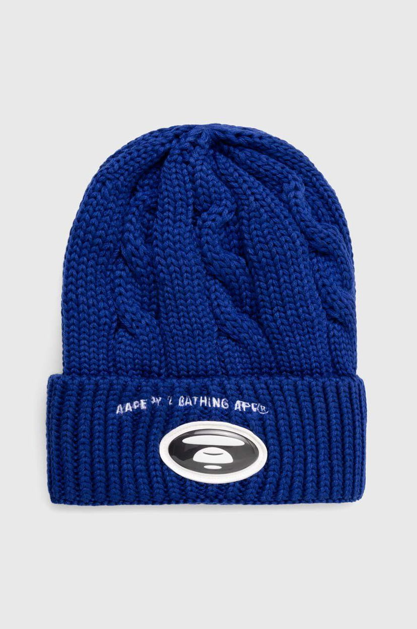 Mössa AAPE by A Bathing Ape AAPE Cable Knit Beanie Blå | AHT5236