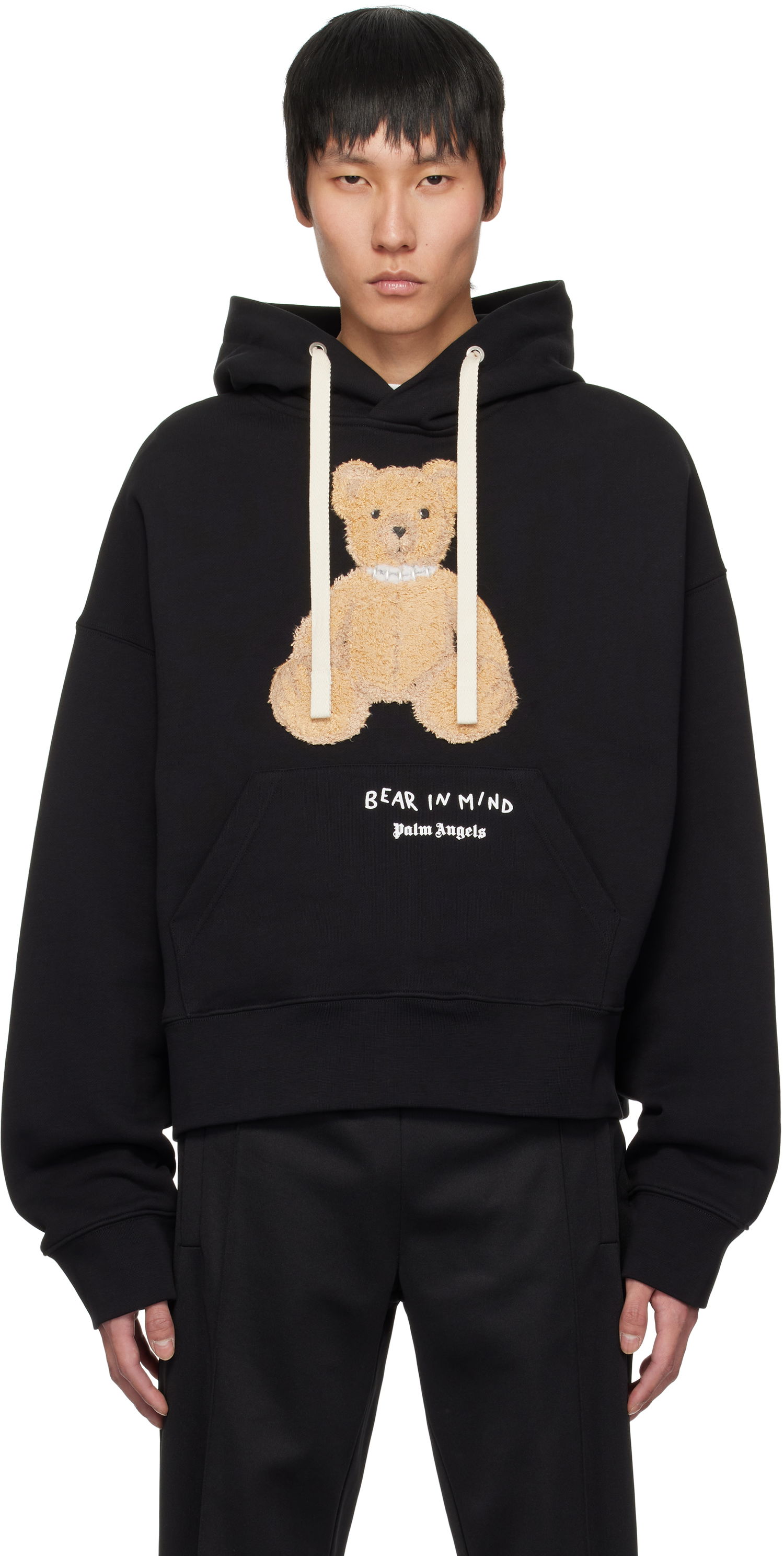 Sweatshirt Palm Angels Palm Angels 'Bear In Mind' Hoodie Svart | PMBB172S25FLE0011060, 0