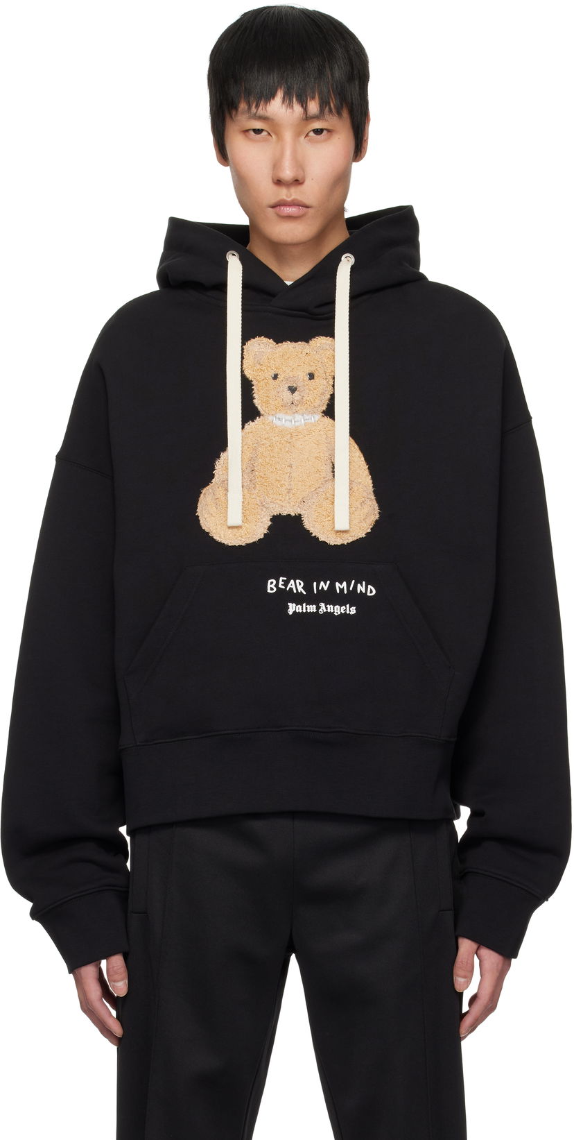 Sweatshirt Palm Angels Palm Angels 'Bear In Mind' Hoodie Svart | PMBB172S25FLE0011060