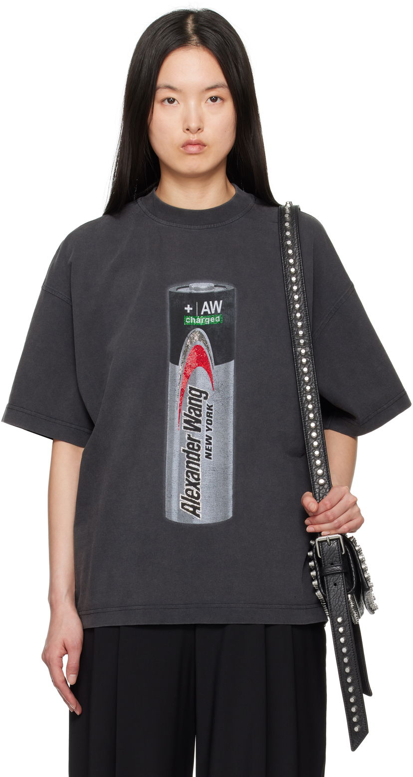 T-shirt Alexander Wang Alexander Wang Unisex Battery Logo-Print Graphic T-Shirt Svart | UCC2251832