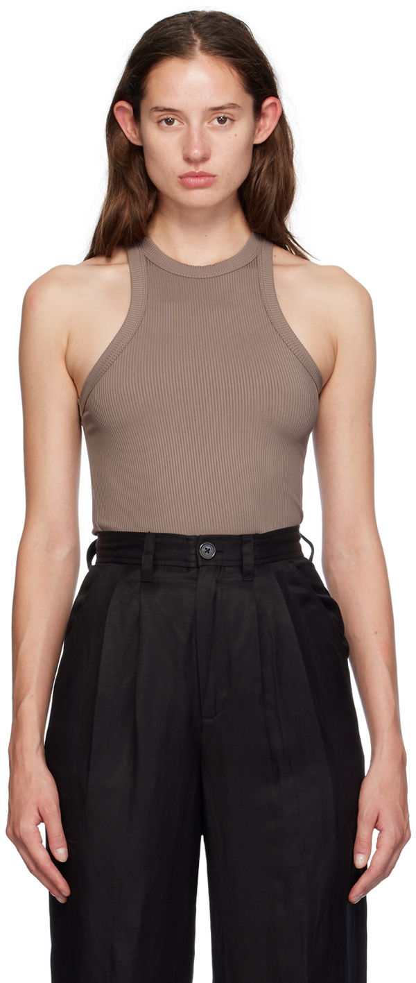 Linne Anine Bing Eva Ribbed Tank Top Brun | A-08-10269-BWN27
