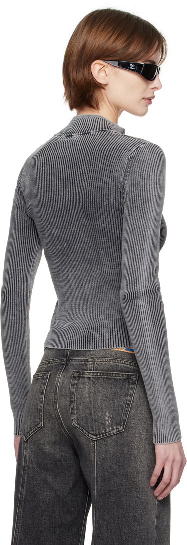 Sweater Diesel Diesel M-Melissa Zip-Up Knit Jacket Grå | A16895 0QMAN, 2
