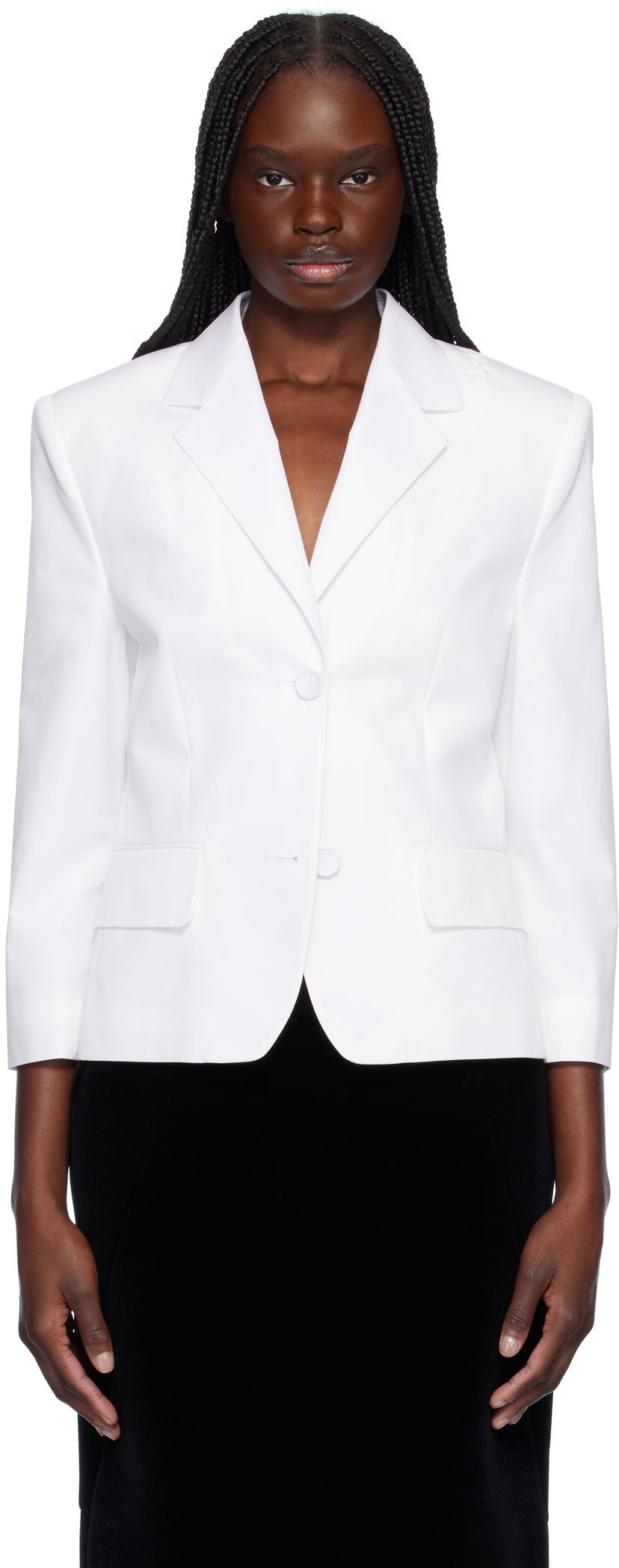Jacka Marni Marni Poplin Single-Breasted Blazer Vit | GIMA0287SU TCY65