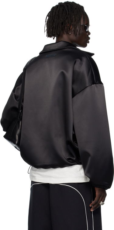 Bomberjacka Fear of God ESSENTIALS Bonded Satin Zip-Up Bomber Jacket Svart | 202SP258070F, 2