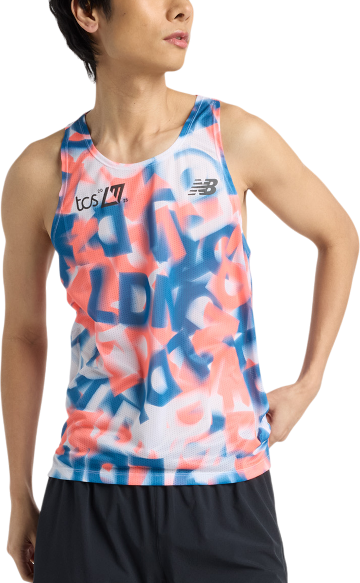 Linne New Balance London Edition Printed Running Singlet Flerfärgad | mt51297d-mlt