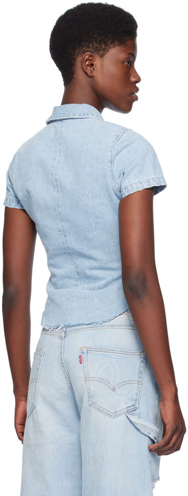 Skjorta ERL ERL Levi's Edition Short Sleeve Denim Shirt Blå | ERL07B301, 2