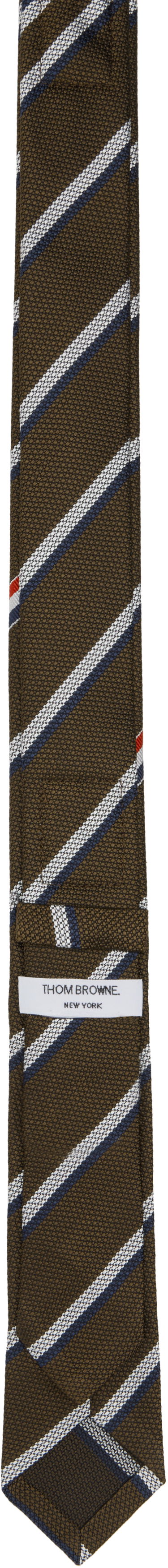 Halsduk Thom Browne Thom Browne Classic Shadow Stripe Pique Weave Tie Brun | MNL001A-F0990, 1