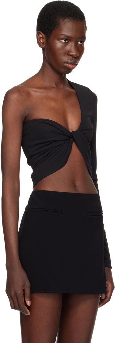 Linne Courrèges Courrèges Twist Asymmetrical Cropped Top Svart | 225JTO412JS0220, 1