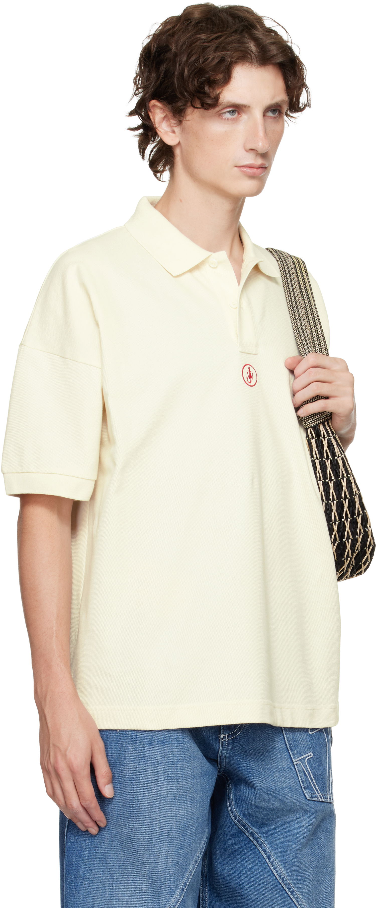 Polotröja JW Anderson JW Anderson Anchor Embroidery Polo Beige | JO0281-PG1479, 1