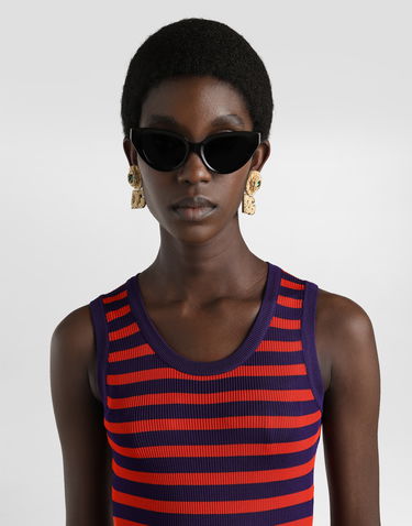 Klä Dolce & Gabbana Dolce & Gabbana Ribbed Viscose Striped Tank Dress Flerfärgad | FXS48ZJAIRRF4524, 3