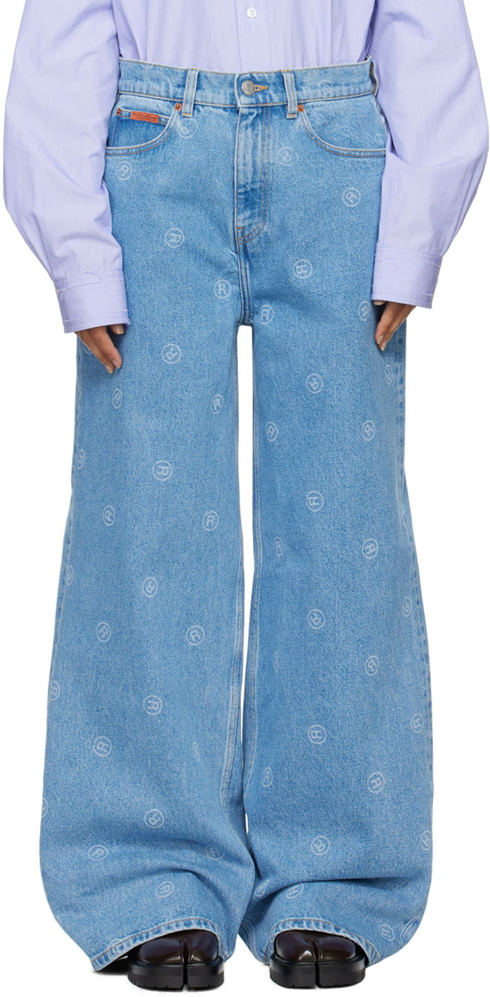 Jeans Martine Rose Wide Leg Jeans Blå | 225WD05508, 0