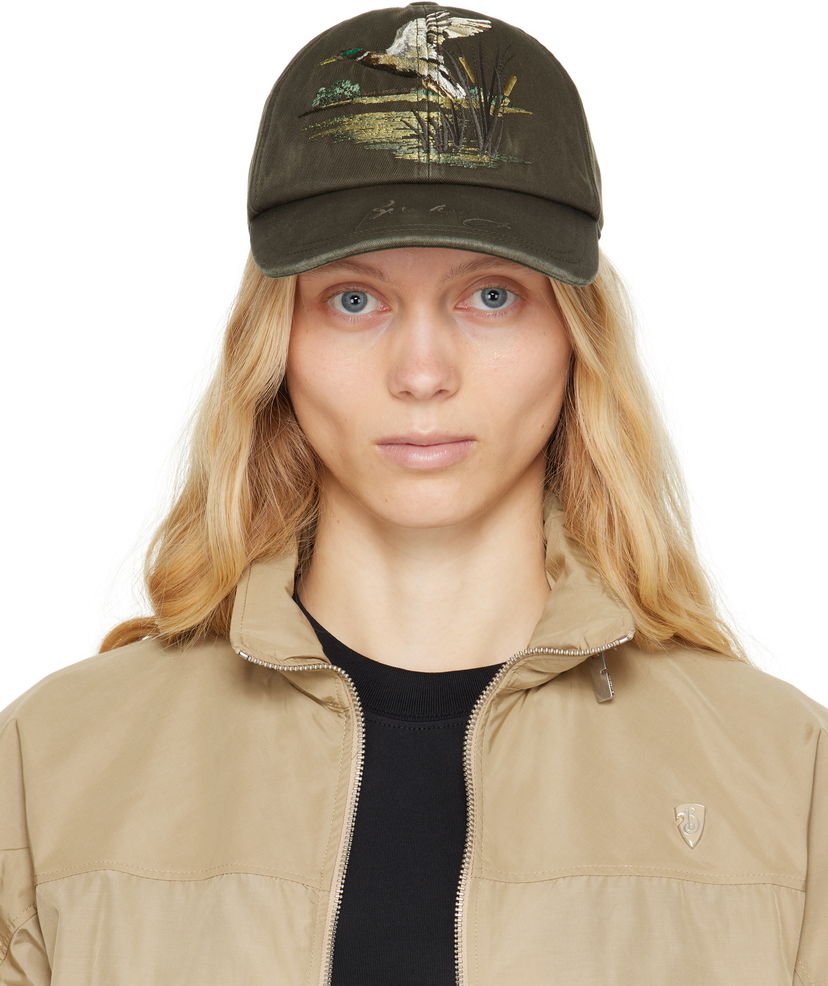 Keps Burberry Burberry Duck Gabardine Baseball Cap Grön | 8103757