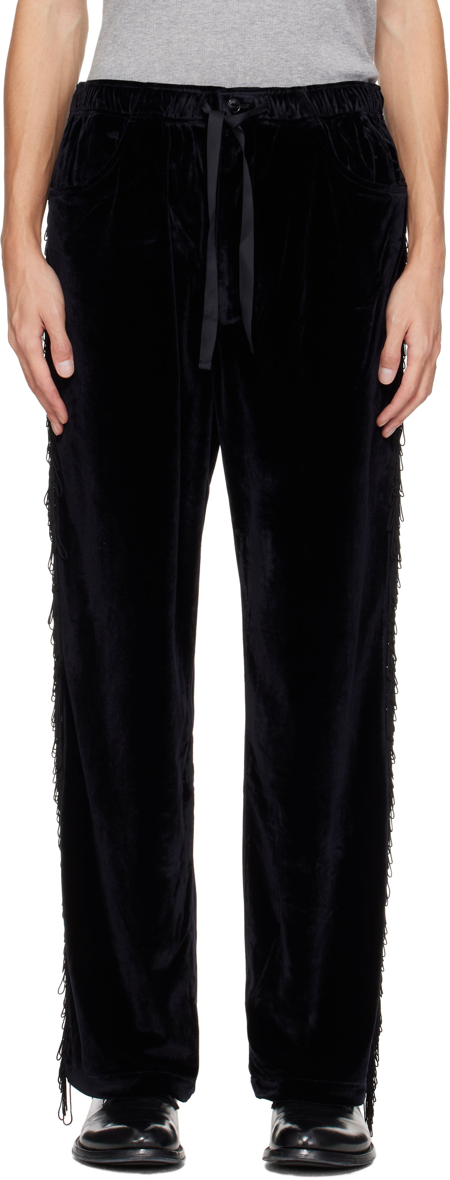 Träningsbyxor Needles Fringe String Track Pants Svart | PU233, 0