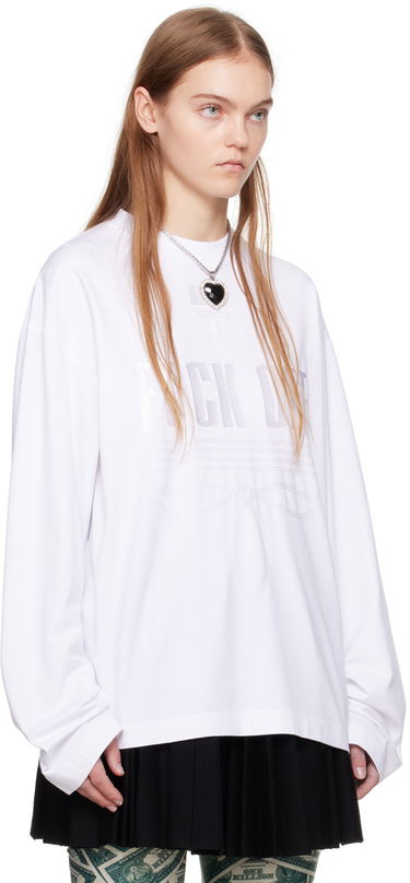 Sweater VETEMENTS VTMNTS Embroidered Long Sleeve T-Shirt Vit | VL20LS120W, 1