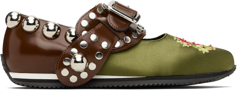 Klä Chopova Lowena Chopova Lowena Spur Strap Mary Jane Ballerina Flats Grön | 8404