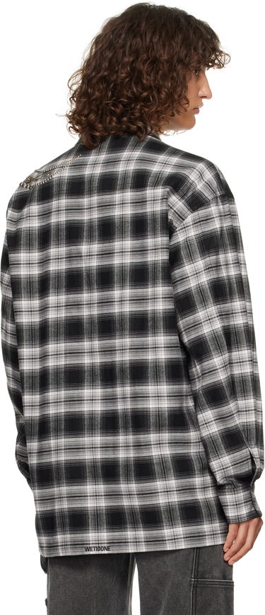 Skjorta We11done We11done Meteor Check Embellished Shirt Svart | WD-SH3-24-128-U-BK, 2