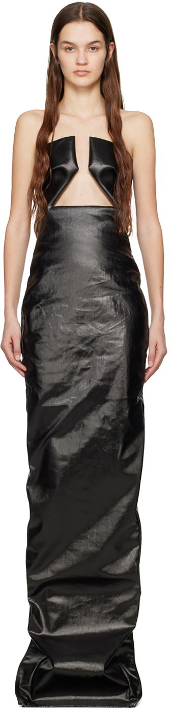 Klä Rick Owens Lacquered Maxi Dress Svart | RP01C5528 SLQ