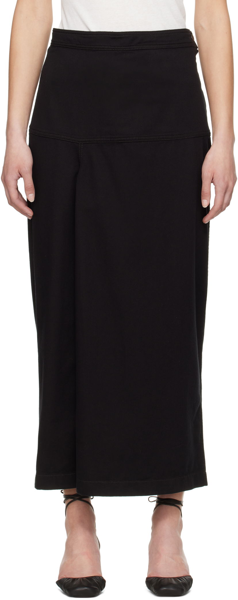 Kjol LEMAIRE Lemaire Slit Midi Denim Skirt Svart | SK1046 LD1028