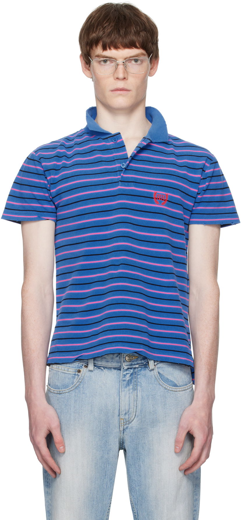 Polotröja Balenciaga Balenciaga Laurel Classic Fitted Polo Blå | 833244TSVF74326