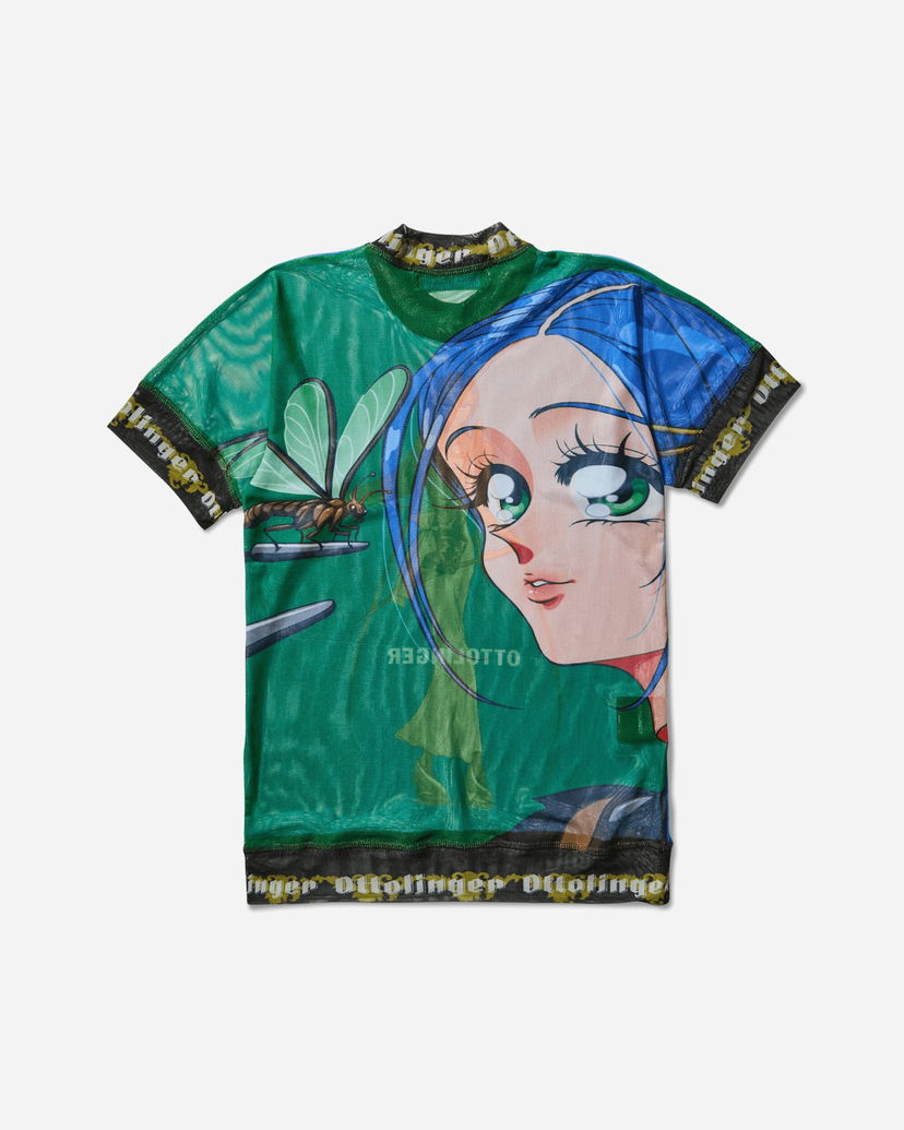 T-shirt Ottolinger Julien Ceccaldi Oversized Mesh T-Shirt Grön | 10110050102 PRIBLU