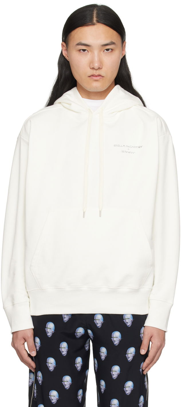 Sweatshirt Stella McCartney Stella McCartney Printed Hoodie Vit | 6018463SPY76