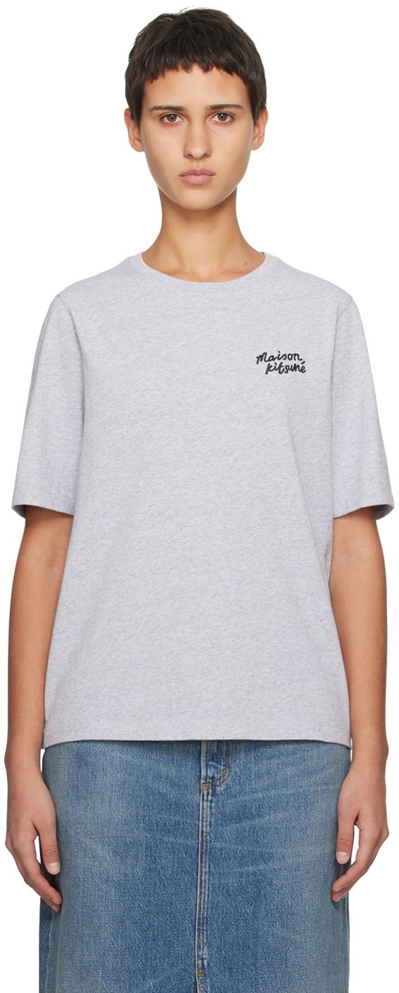 T-shirt MAISON KITSUNÉ Handwriting T-Shirt Vit | MW00126KJ0119
